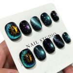 Monquice Black Cat Eye False Press On Nails - 2