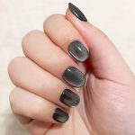 Monquice Black Cat Eye Short Squoval False Press On Nails - 2