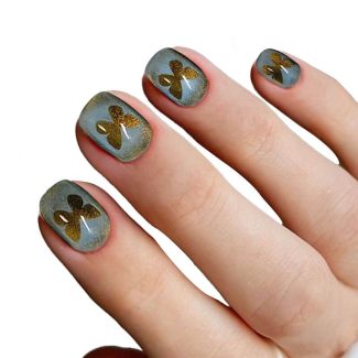 Monquice Butterfly Cat Eye Glossy Press On Nails