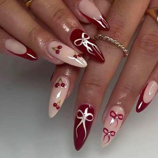 Monquice Christmas French Tip Press On Nails - 1