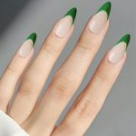 Monquice Classic Green French Tip Press on Nails - 1