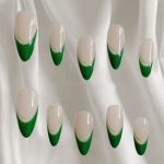 Monquice Classic Green French Tip Press on Nails - 3