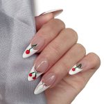 Monquice French Tip Press On Nails with Bow and Cherry - 1