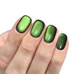 Monquice Green Cat Eye Glossy Press On Nails - 2