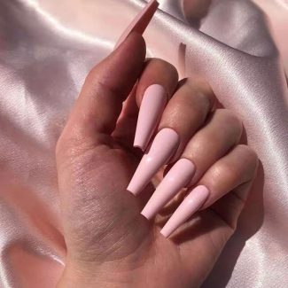 Monquice Light Pink Coffin Press On Nails - 1