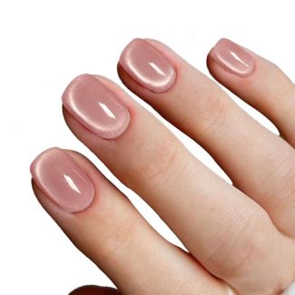 Monquice Pink Cat Eye Glossy Press On Nails