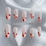 Monquice Pink French Tip Press On Nails with Strawberry - 3