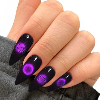 Monquice Purple Cat Eye Press On Nails - 1