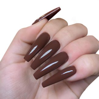 Monquice Solid Brown Press On Nails