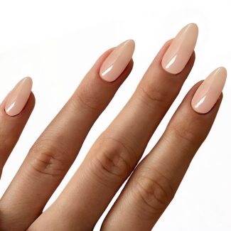 Monquice Almond Nude Glossy Press On Nails