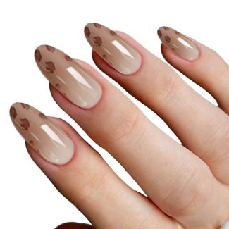 Monquice Elegant Bow Leopard French Tip Short Almond Press On Nails