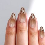 Monquice Leopard Cat Eye French Tip Almond Long Press On Nails