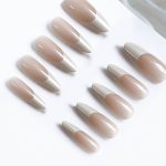 Monquice Pearl White French Tip Almond Long Press-On Nails - 2