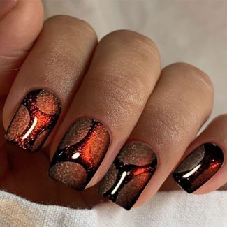 Monquice Y2K Short Flame Cat Eye Press On Nails - 1