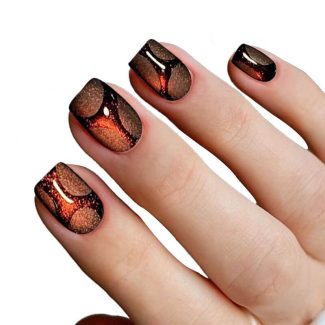 Monquice Y2K Short Flame Cat Eye Press On Nails