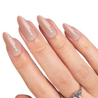 Monquice Almond Nude Glossy Press On Nails