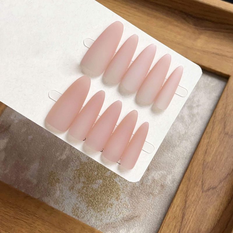 Monquice Almond Square Matte Pink Long Short Press On Nails - 4