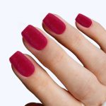 Monquice Red Velvet Furry Short Solid Color Press On Nails