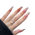 Monquice Leopard French Tip Ombre Almond Long Press on Nails for Women - 1