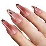 Monquice Leopard French Tip Ombre Almond Long Press on Nails for Women